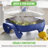 GreenLife 12" 5QT Square Electric Skillet, Glass Vented Lid, Ceramic