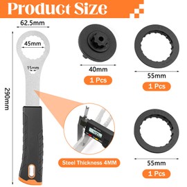 Spetsbst Bicycle Centre Lock Tool Key Bicycle Bottom Bracket Wrench Compatible with Shimano Hollowtech II/BB9000 BBR60 M8000 Wrench for Bicycle Repairs