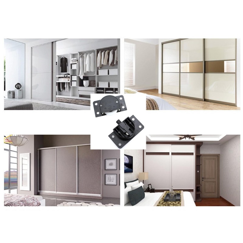 Maxmoral 2 Sets Black Sliding Cabinet Hardware Components Home Wardrobe