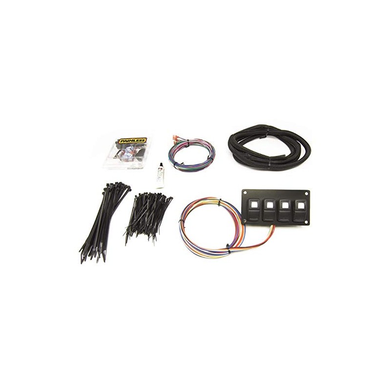 Painless Performance 58107 Track Rocker 4-Switch Customizable Panel, In-Dash Mount