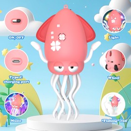 P PANACARE Elektrisches Tanzen Octopus Spielzeug, Automatische Hindernisvermeidung Octopus, Interaktiver Spaß Schwingen Tanzen Octopus, Bringt Endloses Lachen Octopus Stressabbau Geschenk mit LED und