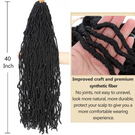 Soft Locs Faux Locs Crochet Hair 40 Inch 7 Packs Long Crochet Locs For Natural Butterfly Locs Crochet Hair Black Goddess Locs Pre looped Synthetic Hair Extensions (40 Inch (Pack of 7), 1B#)