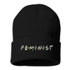 Prfcto Lifestyle Feminist Embroidered Beanie Cuffed Cap - Unisex (Black)