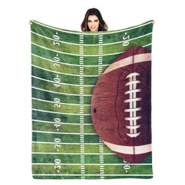 Football Blanket - Soft Warm Throw for Couch, Lightweight Cozy Bed Blankets & Throws for Living Room Decor, Football Lovers Gifts for Teens Boys 60"x50"