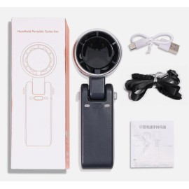 AICase NEW Mini Desk Neck Handheld Turbo Fan 5 speed Rechargeable Cooling Fan USB-C