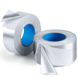 Nuanchu 2 Pieces Aluminum Foil Tape 3.6 Mil 2 Inch x 216 ft +3 Inch x 216 ft Aluminum Tape for HVAC Duct Sealing, Metal Repair and Pipe Waterproofing Heat Resistant