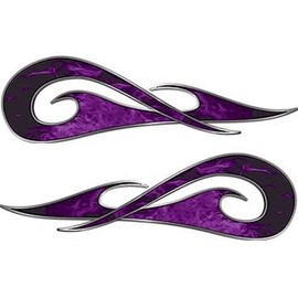 Weston Ink New School Tribal Car Truck ATV or Motorcycle Flame Stickers/Decal Kit in Purple Inferno