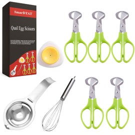 5PCS Quail Egg Scissors, Egg Yolk Separator, Stainless Steel Whisk, Egg Piercer, Quail Egg Cutter for Quick and Easy Breakfast Preparation – Perfect for Quail Egg Salad