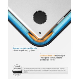 tomtoc 360° Funda para 13" MacBook Air 2024-2018 M3/A3113 M2/A2681 M1/A2337, 13" MacBook Pro M2/A2686 M1/A2338 2022-2016, Repelente al Agua Protección Total Funda para portátil Bolsa para portátil