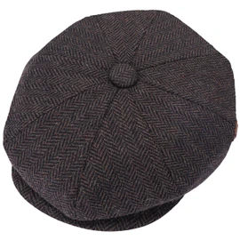 ZRWASKA® Mens Flat Caps UK 8 Panel Peaky Flat Baker Boy Hats Wool Cap – Gatsby Tweed Wool Fabric Newsboy Style Baker 1920s Hat Flat Cap Men Plain Herringbone Brown, Size Medium