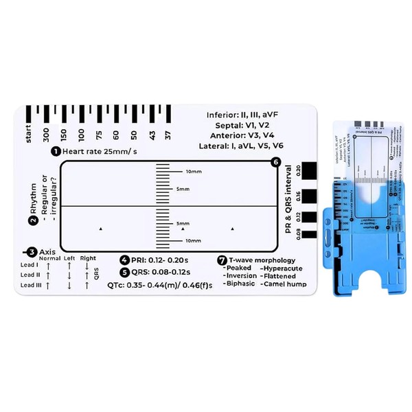 2 Set ECG Ruler, ECG 7 Step Ruler for ECG/EKG
