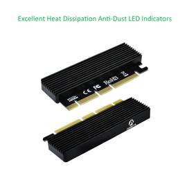 A ADWITS PCI Express 3.0 x16 to PCIe-Based NVMe and AHCI SSD Adapter Card with Heat Sink, Fits M.2 (NGFF) Form Factor with Key M in Size 2230/2242/2260/2280