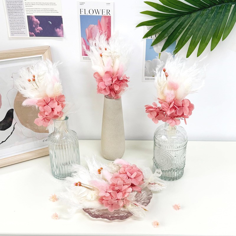 Larber 6pcs Mini Dried Flower Bouquets Boho Small Dried Flower