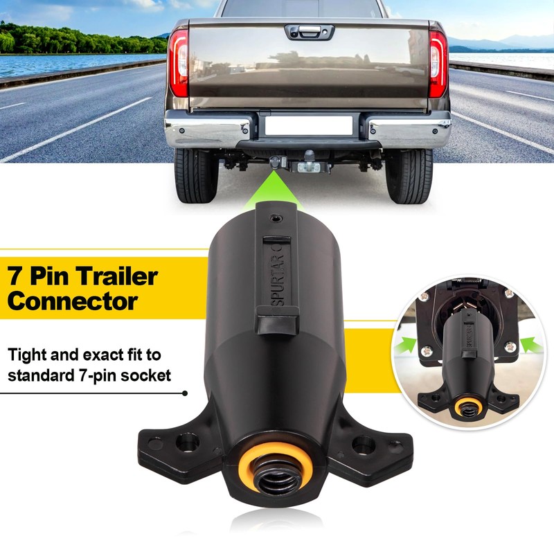Spurtar 7 Pin Trailer Plug 7 Way Round RV Style