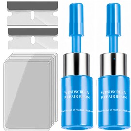 Windshield Repair Kit - Nano Glass Repair Fluid for Chips & Cracks | Quick Fix, Works on for Chips and Cracks，Cracks Gone Glass Repair Kit, Automotive Windscreen Repair Tool Nano Repair Liquid (Blue)