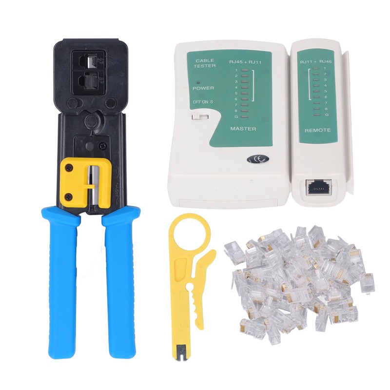 RJ45 Crimp Tool Kit Pass Thru CAT6 CAT5E Crimping Tools