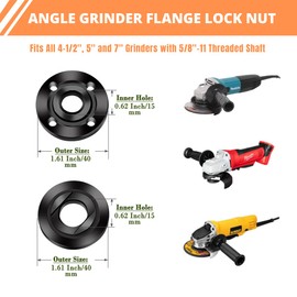 Grinder Wrench Grinder Shaft Nut 5/8-11 4 Pcs Compatible with Makita Milwaukee Dewalt Metabo Grinder Parts Bosch Ryobi Black Decker 4.5Inch 5Inch Protective Gloves Included