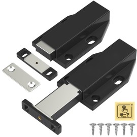 Pressure Door Opener Magnetic Push to Open Jiayi Pack of 2 Heavy Duty Cabinet Door Opener Tip On for Doors Fitting Furniture Drawers Pressure Opener Cabinet Door Opener Magnetic Catch Black