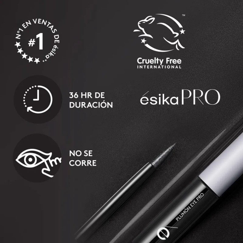 Delineador Líquido Intenso Punta Plumón Eye Pro Esika Plata Plata