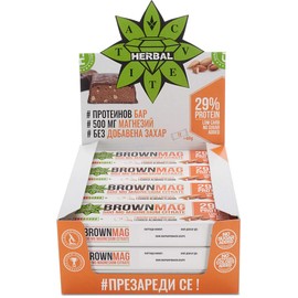 Cvetita Herbal BrownMag 29% Protein Riegel mit Mandeln und Schokolade Box mit 12 Stück
