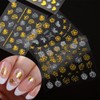 30 Sheets Gold Nail Stickers Decals Gold Star Line Nail