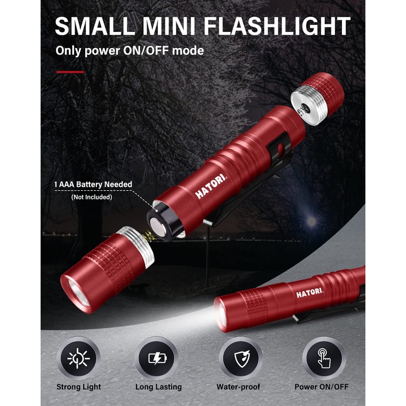 HATORI Flashlights Bright LED Flashlight Super Mini Flashlight with High