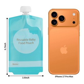 Kirecoo Reusable Baby Food Pouches - 12PCS 7oz Refillable Baby Food Storage Pouches, Squeeze Homemade Organic Applesauce Yogurt Smoothie Puree Storage for Kids Toddlers, Washable Freezer Safe