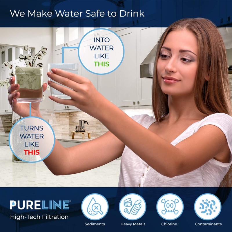 Pureline MSWF Water Filter Replacement. Compatible with GE MSWF, 101820A,