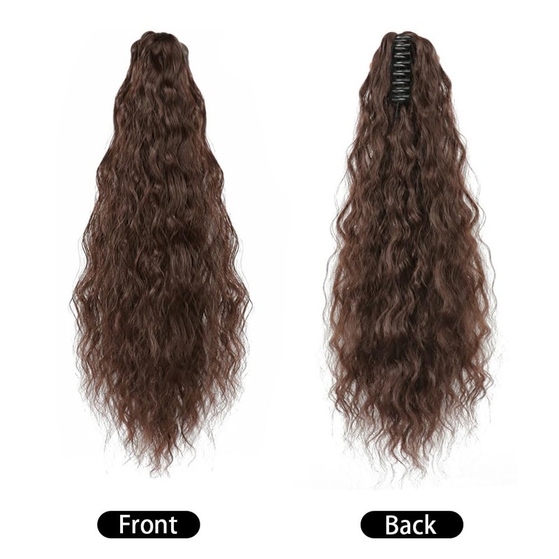 TTPSRY 50cm Womens Wigs Claw Clip Corn Wave Ponytail Realistic