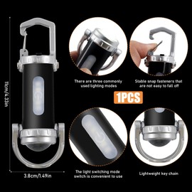 Super Bright Mini Key Fob, Super Bright Mini LED Torch, 1200 Lumens, 3 Modes LED Light, for Household, Car, Outdoor Work, Travel, Camping