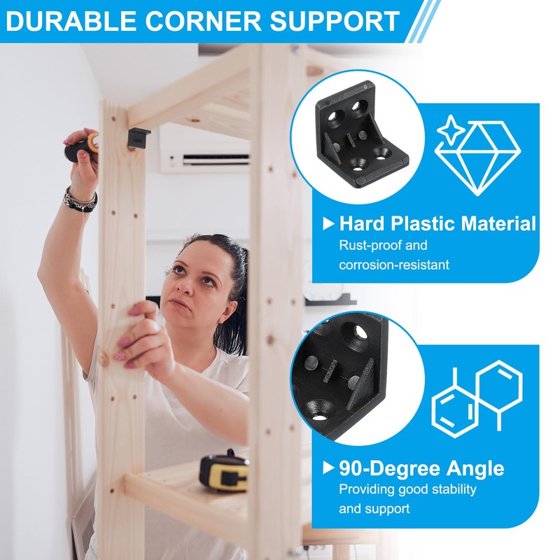 PATIKIL Plastic Corner Braces 1.06x1.06x1.07, 30 Pack L-Shape Bracket Right