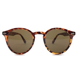 Classic Round Boston Sunglasses, Tortoise Shell x BROWN