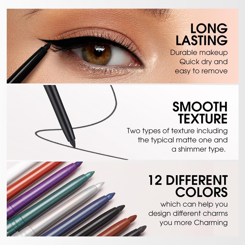 Erinde Blue Eyeliner Waterproof, Long Lasting & Waterproof Eye Liner