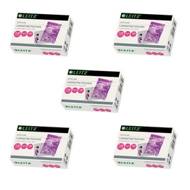Leitz Hot Laminating Pouches, Glossy, Transparent, 60 x 90 mm Film Thickness 125 micron, Pack of 100, 73690002 (Pack of 500, 125 micron, 60 x 90 mm Hot Laminating Films)