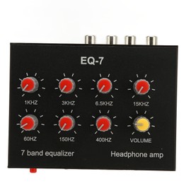 Vvikizy 7 Band Sound Equalizer with 3.5mm Interface Digital Dual Channel Equalizer Aluminum Alloy Material for Car Stereo System