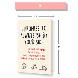 BENNLOOS Naughty Valentines Day Card for Husband Fiance Boyfriend, Sweet Anniversary Birthday Card for Wife Fiancee Girlfriend, I Promise to Always Be by Your Side