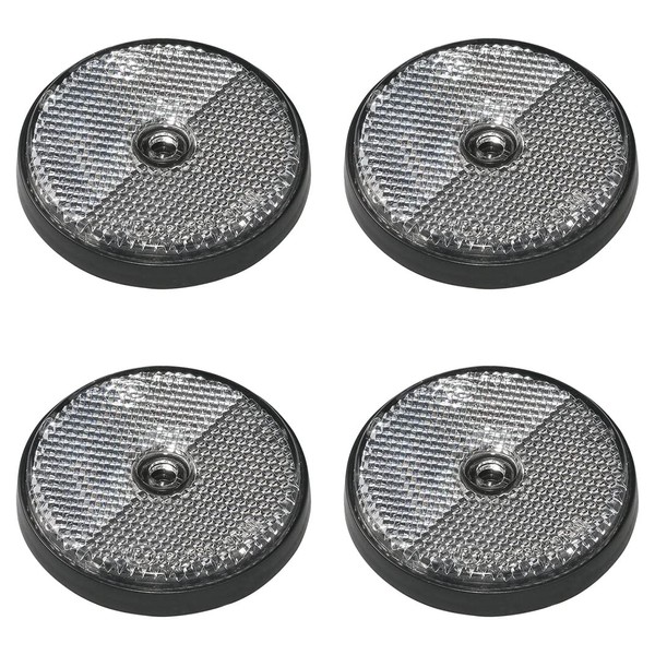 Pack of 4 white round reflectors for more safety in