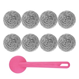 ROIKVN 9 Pack Stainless Steel Scrubber, Steel Wool Scrubber, Steel Wool, Scouring Pad, Metal Scrubbers for Cleaning Dishes, Ovens, Pots and Pans, Grills and More
