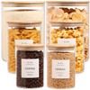 6-Pack Borosilicate Glass Storage Jars with Bamboo Lids + 132