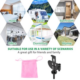 PAJWITHL Portable Door Lock - Suitable for Travel Hotels, Homes,College Apartments with Increase Security, Adjustable, Easy to Install (Black)