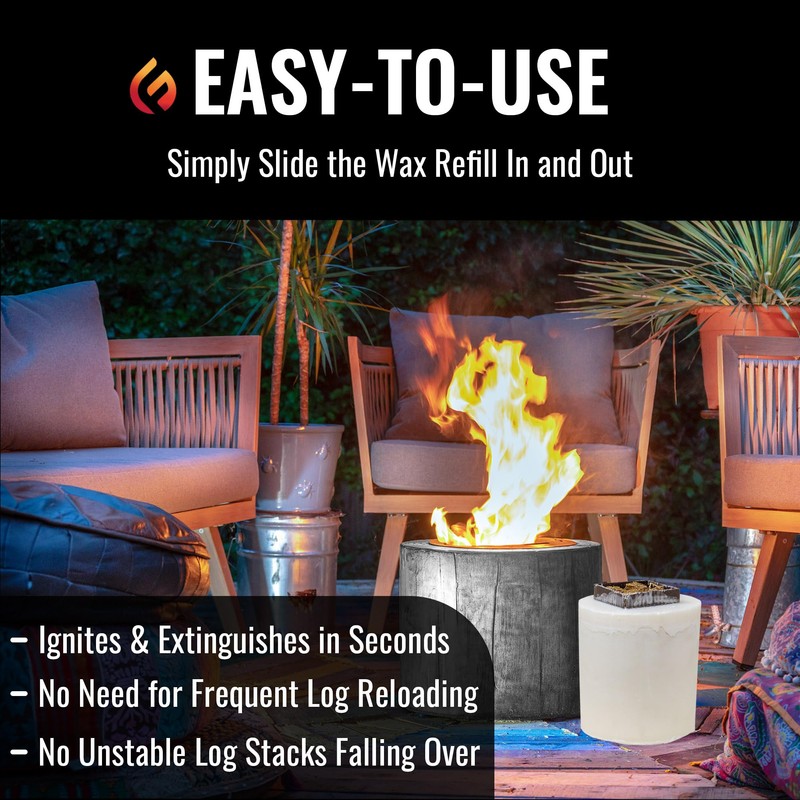 Eco Fuego Fire Pit Wax Refill – Biodegradable Vegetable Wax,