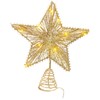 YIQXKOUY Christmas Star Tree Topper Glittered Gold Star Hallow Tree