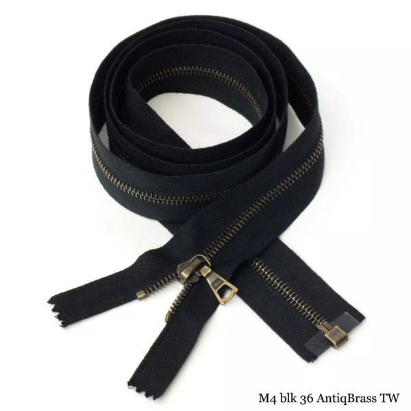 RiRi Zipper m4, 1 Way Separating End Antique Brass, 2110,