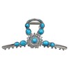 Western Hair Clips Extra Large Silver Turquoise Blue Stone Sun