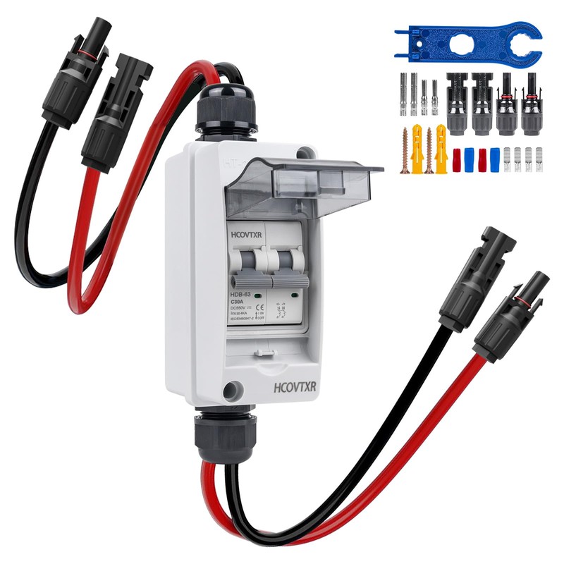 HCOVTXR 30 Amp Solar Panel Disconnect Switch,Miniature Circuit Breaker 550V