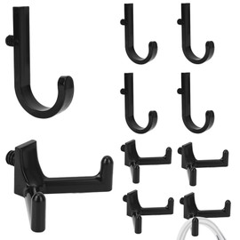 4pcs Tool Hooks for Suncast Shed, Single-Head J Hook and Double-Head Hook Set Premium Storage Sheds Tool Hangers Organization Accessories for Hanging Shovels Rakes Scissors Tools (Black)