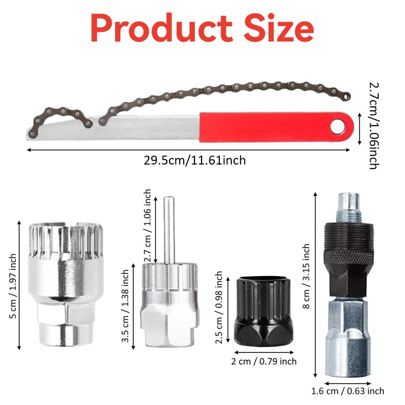 JRJRN Chain Whip and Puller Set, Universal Gear Puller, Cassette