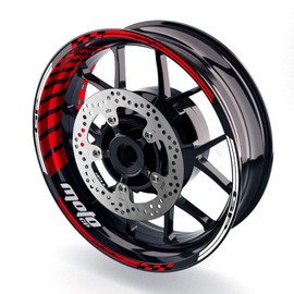 MC MOTOPARTS 17 inch Wheel Rim Stickers Stripe Decals Vinyl Glossy AA02 Compatible with YZF R1 2019-2024 19 20 21 22 23 24 (RED)