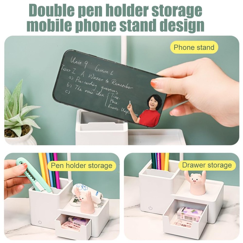 Fivtsme Children's Desk Lamp, Touch Desk Lamp, 3 Mode USB