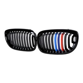 Glossy Black M-Color Front Kidney Grille Compatible with 2003-2006 E46 325Ci 330Ci Coupe Convertible